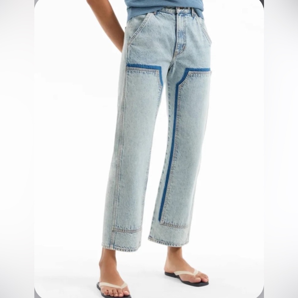 Veronica Beard Dylan ankle high-rise straight leg jeans